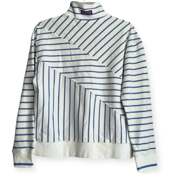 Vineyard Vines Pullover Longsleeve Cotton XS Blue Stripe Whale Sweatshir… - Picture 2 of 7